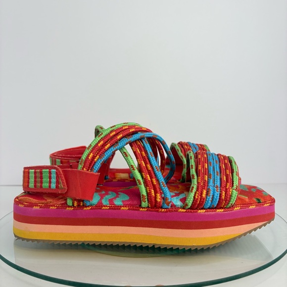 Farm Rio Ipanema Tropical Platform Sandal Size 10 Slingback Brazil - Picture 6 of 8